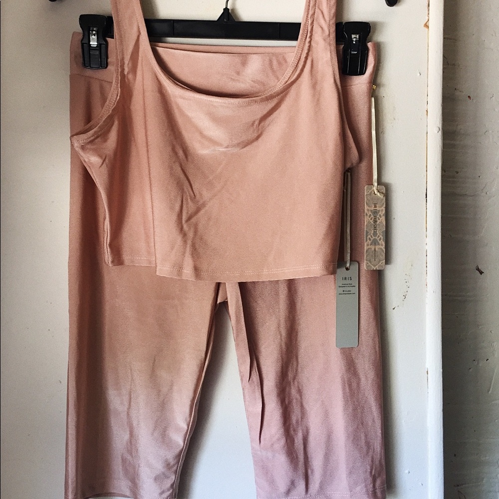 Muave biker short 2 piece set